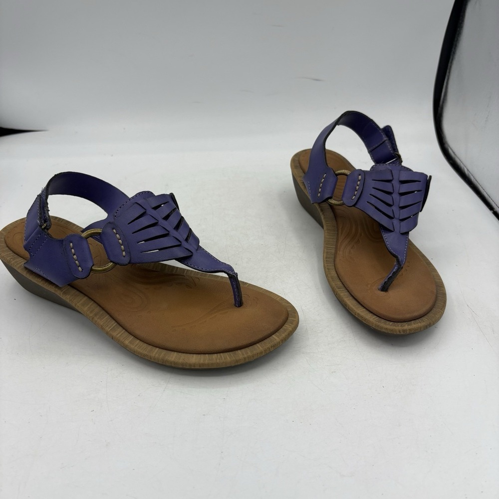 Clarks Sandals Womens Size 5 M Millie Flair Purple Slingback Wedge